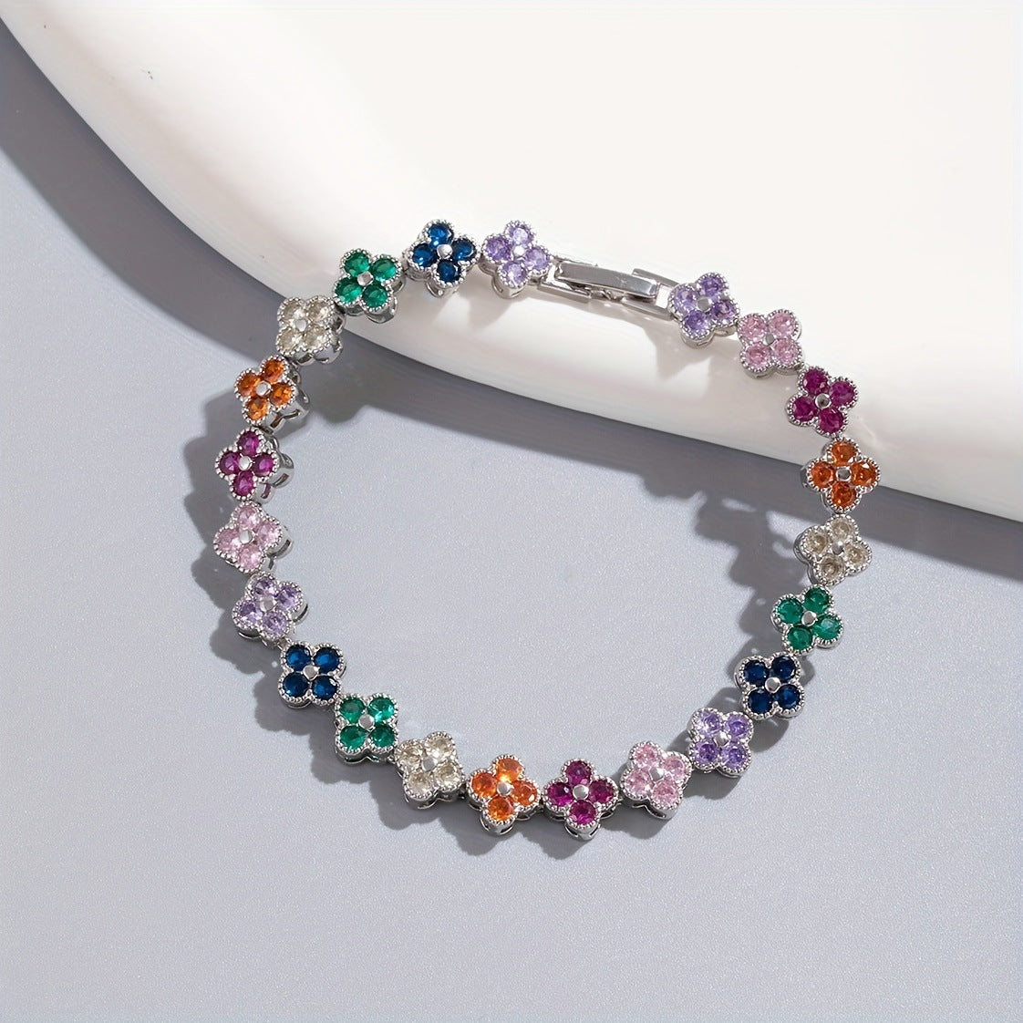 Colorful Dainty Clover Bracelet