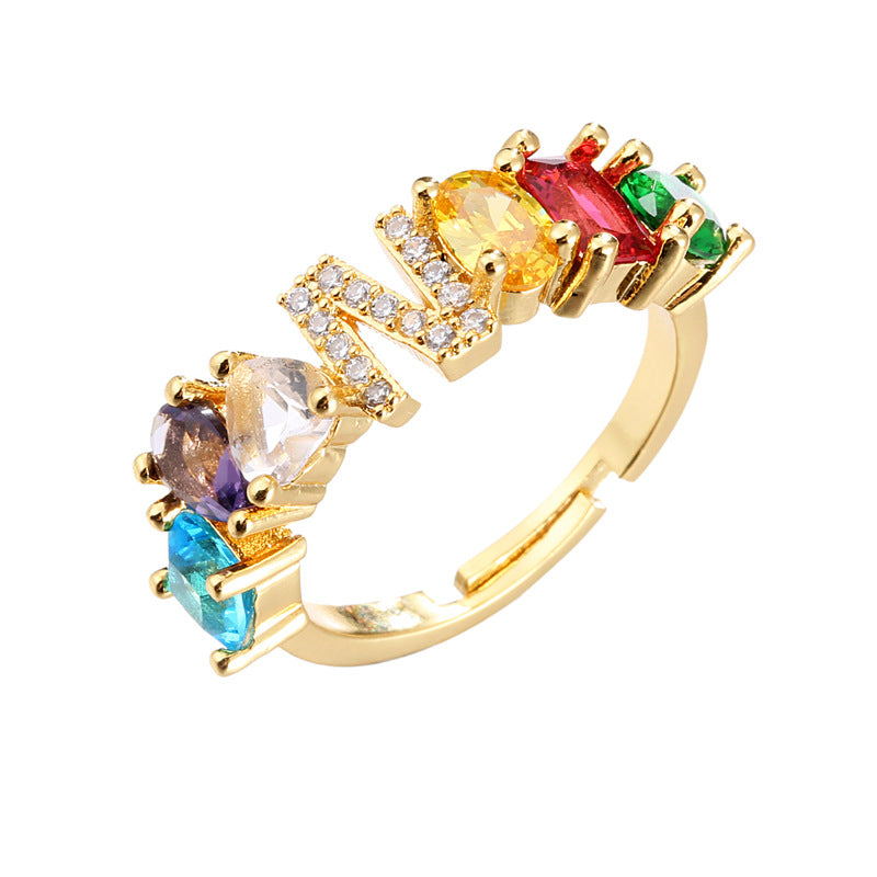 Initial Letter Ring Adjustable