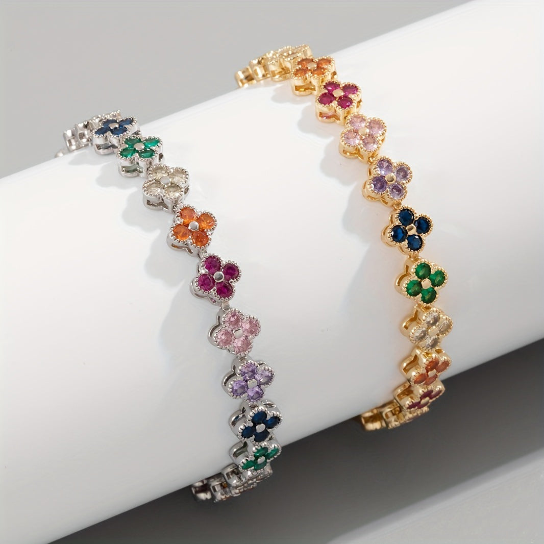 Colorful Dainty Clover Bracelet