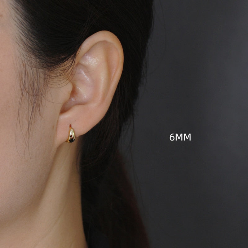 Small Wide Hoop Earring -  925 Sterling Silver