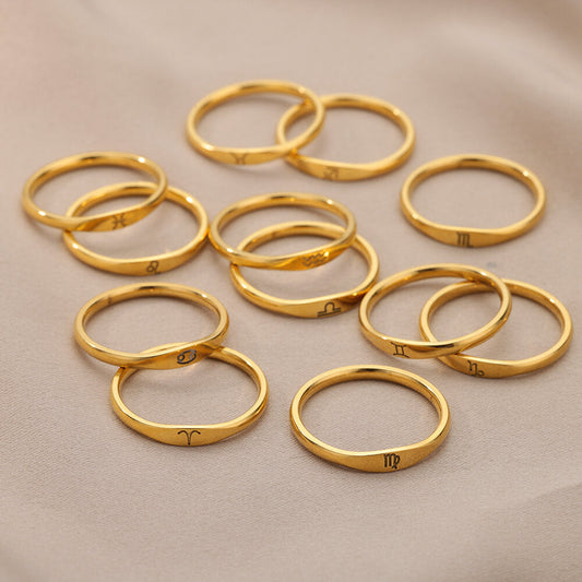 Minimalist Zodiac Sign Ring