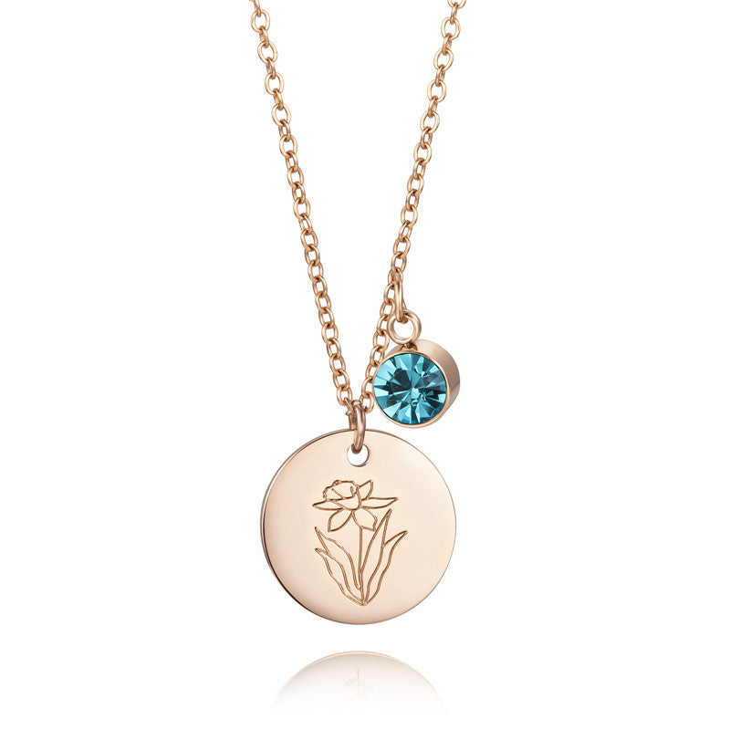 Collier Fleur et Pierre de naissance