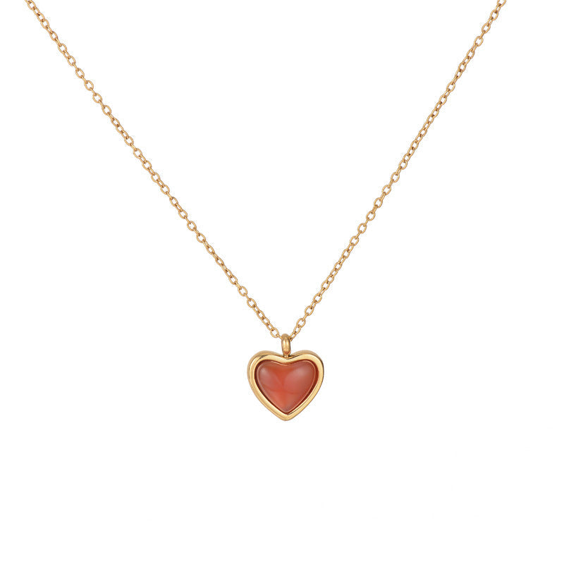 Collier à Cœur en Cornaline