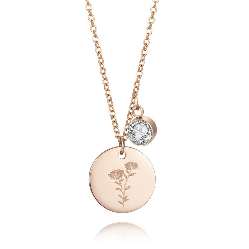 Collier Fleur et Pierre de naissance