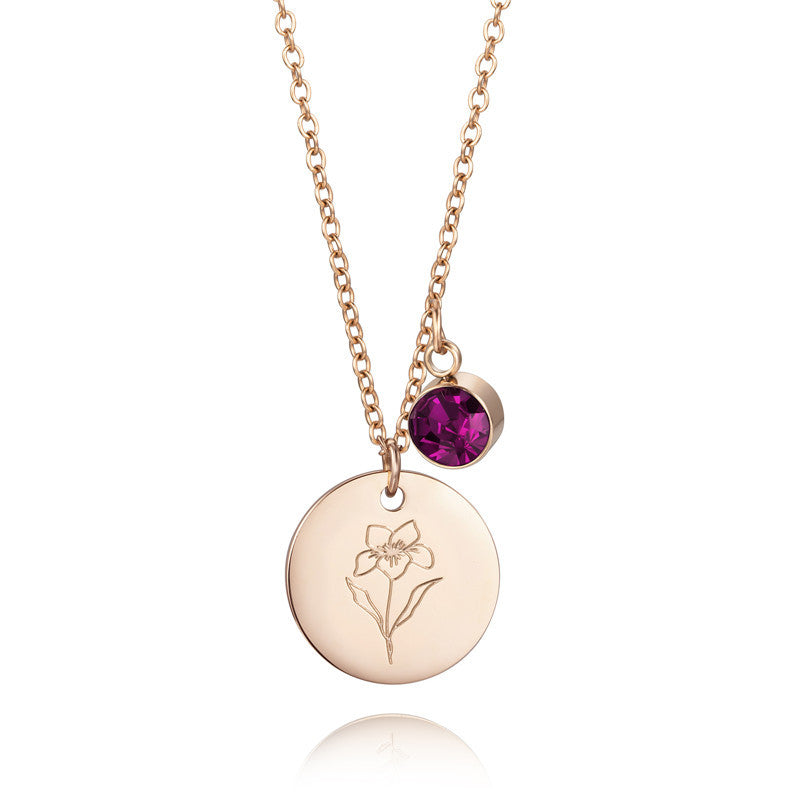 Collier Fleur et Pierre de naissance