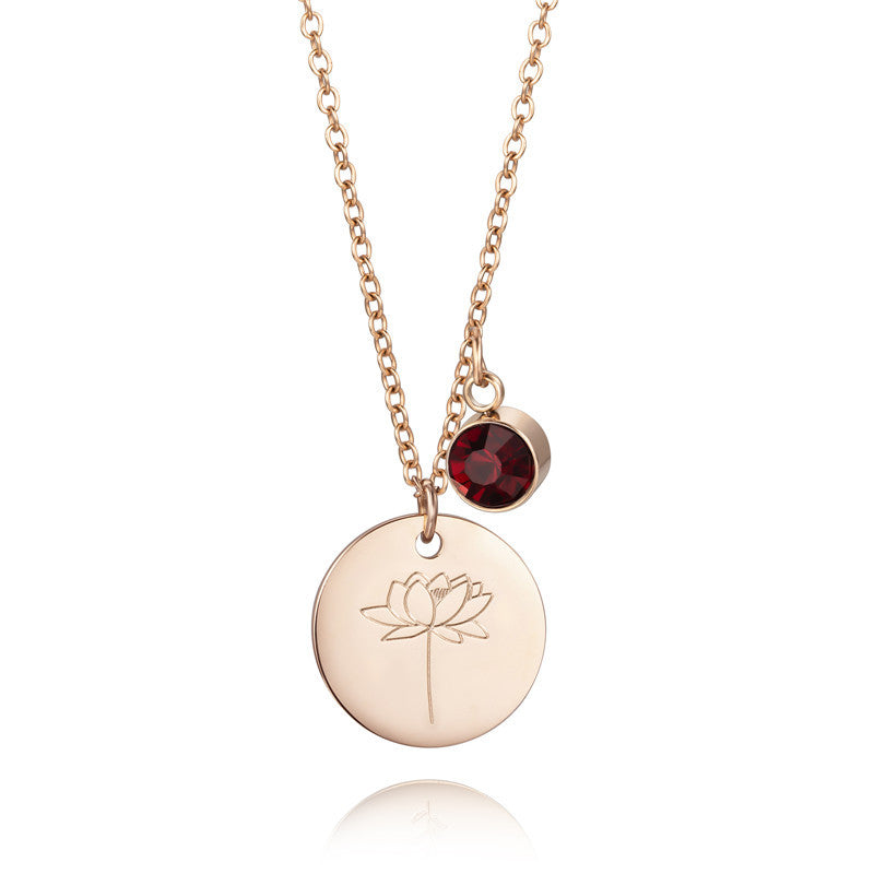 Collier Fleur et Pierre de naissance