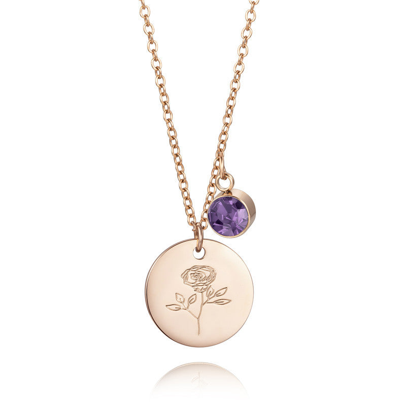 Collier Fleur et Pierre de naissance