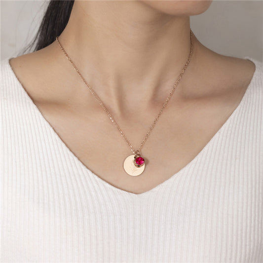 Collier Fleur et Pierre de naissance