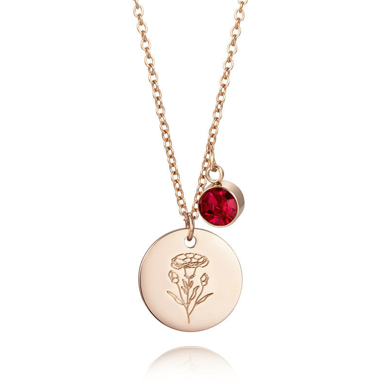 Collier Fleur et Pierre de naissance