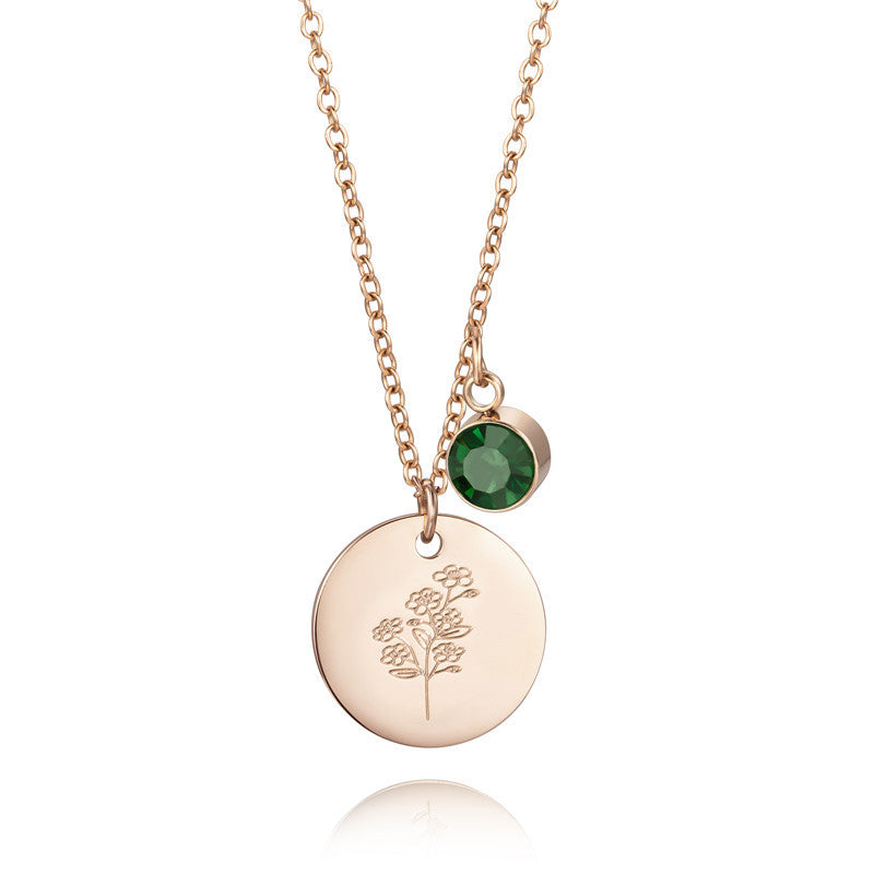 Collier Fleur et Pierre de naissance