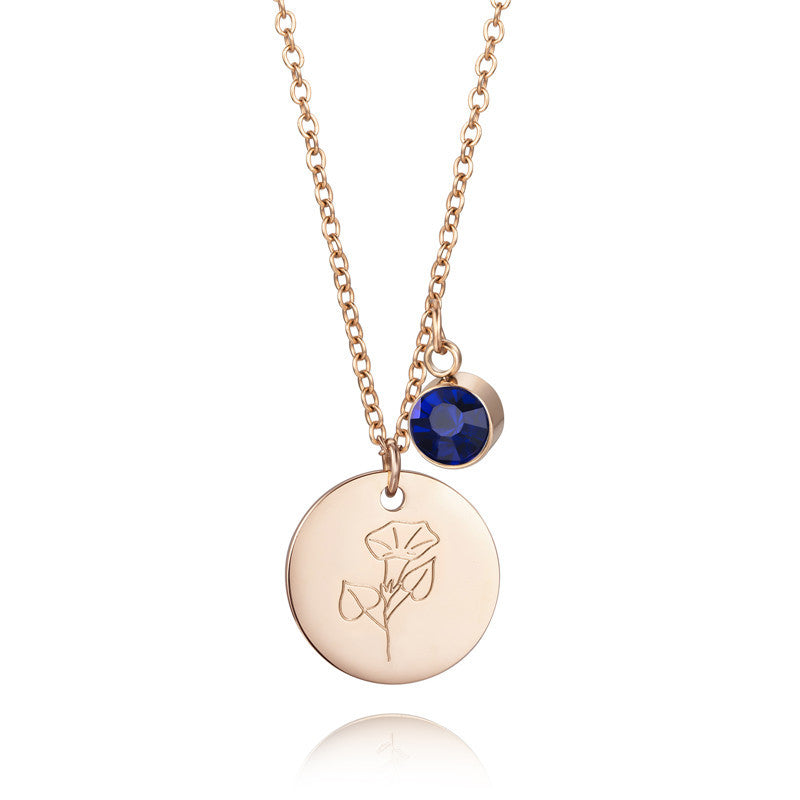 Collier Fleur et Pierre de naissance