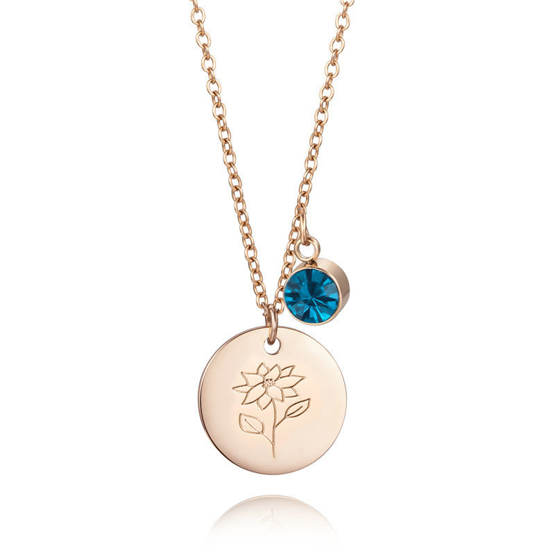 Collier Fleur et Pierre de naissance
