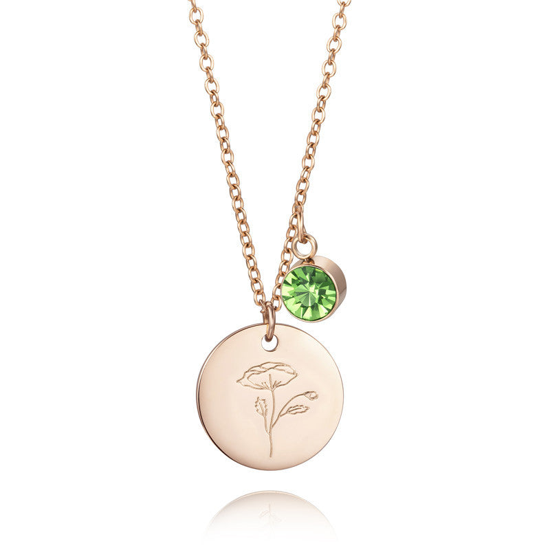 Collier Fleur et Pierre de naissance