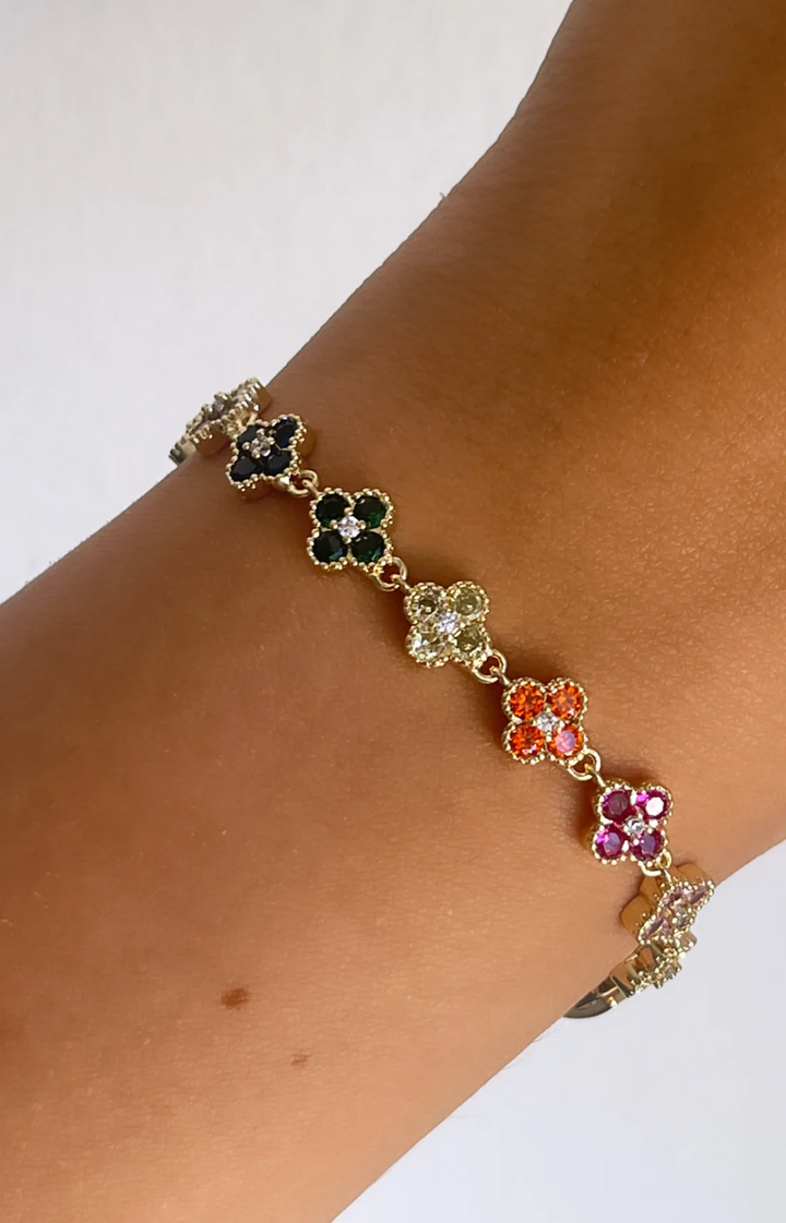 Colorful Dainty Clover Bracelet