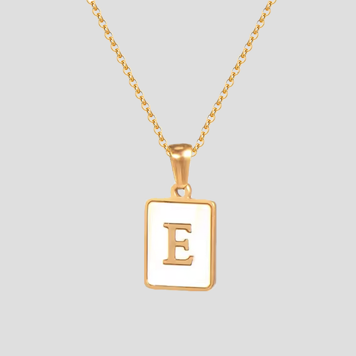 Initial Letter Squared Necklace