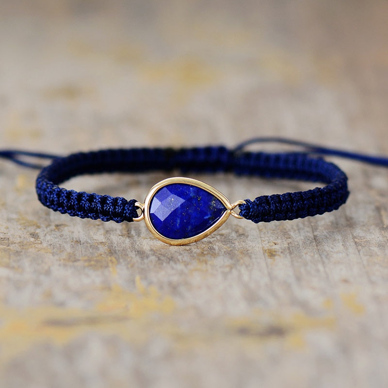 Bracelet Macramé avec Amazonite ou Lapis Lazuli