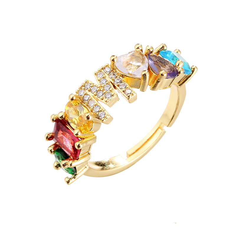 Initial Letter Ring Adjustable