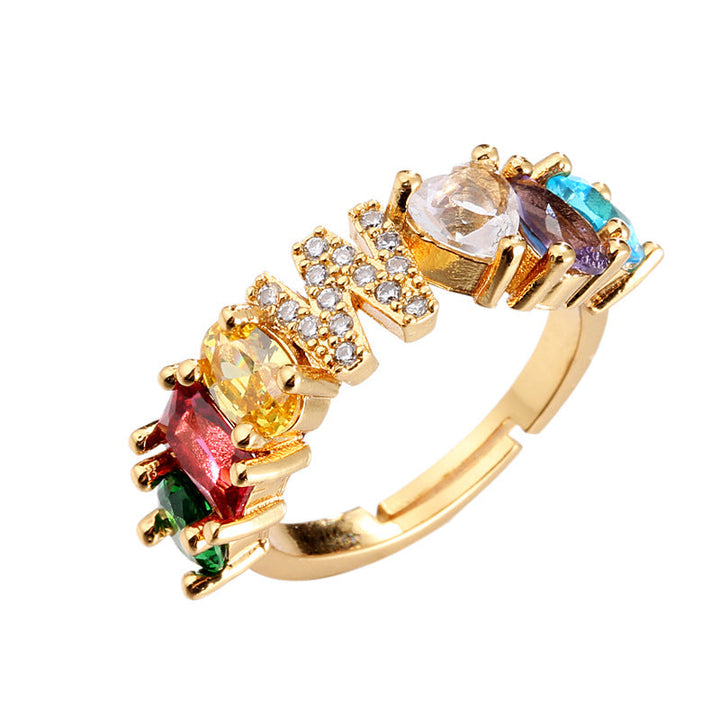 Initial Letter Ring Adjustable