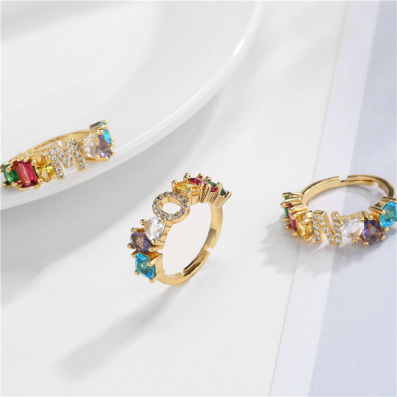 Initial Letter Ring Adjustable