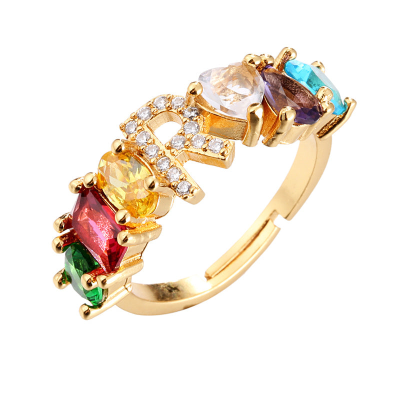 Initial Letter Ring Adjustable