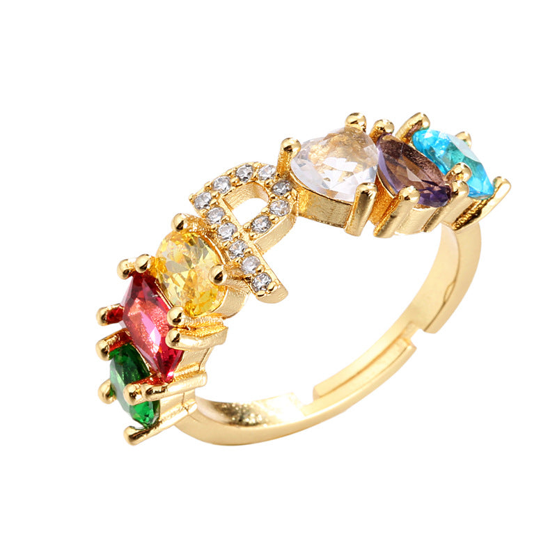 Initial Letter Ring Adjustable