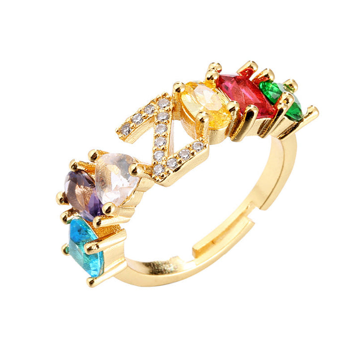 Initial Letter Ring Adjustable