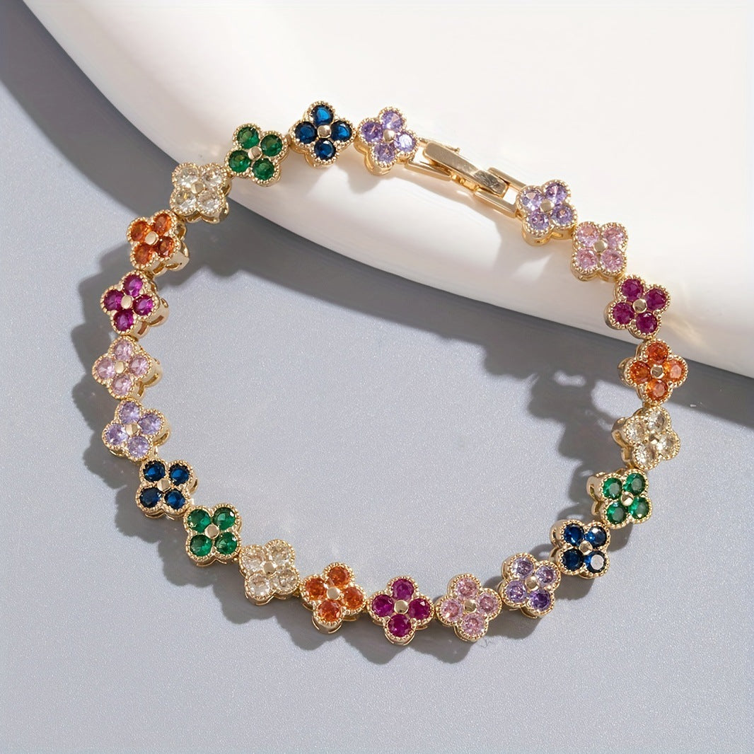 Colorful Dainty Clover Bracelet