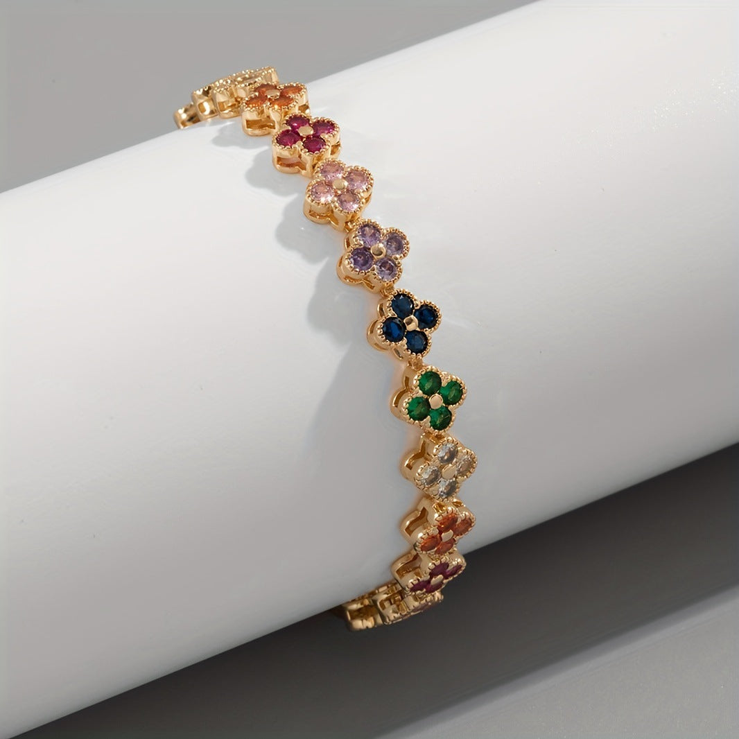 Colorful Dainty Clover Bracelet