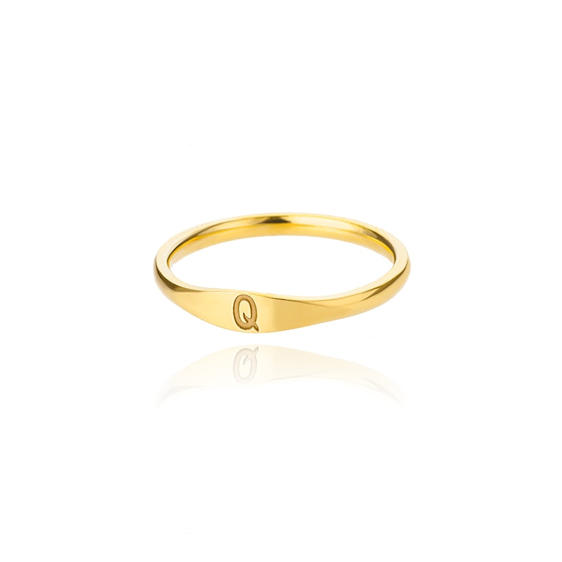Minimalist Initial Letter Ring