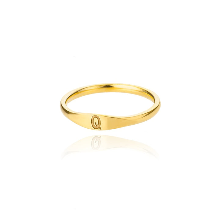 Minimalist Initial Letter Ring