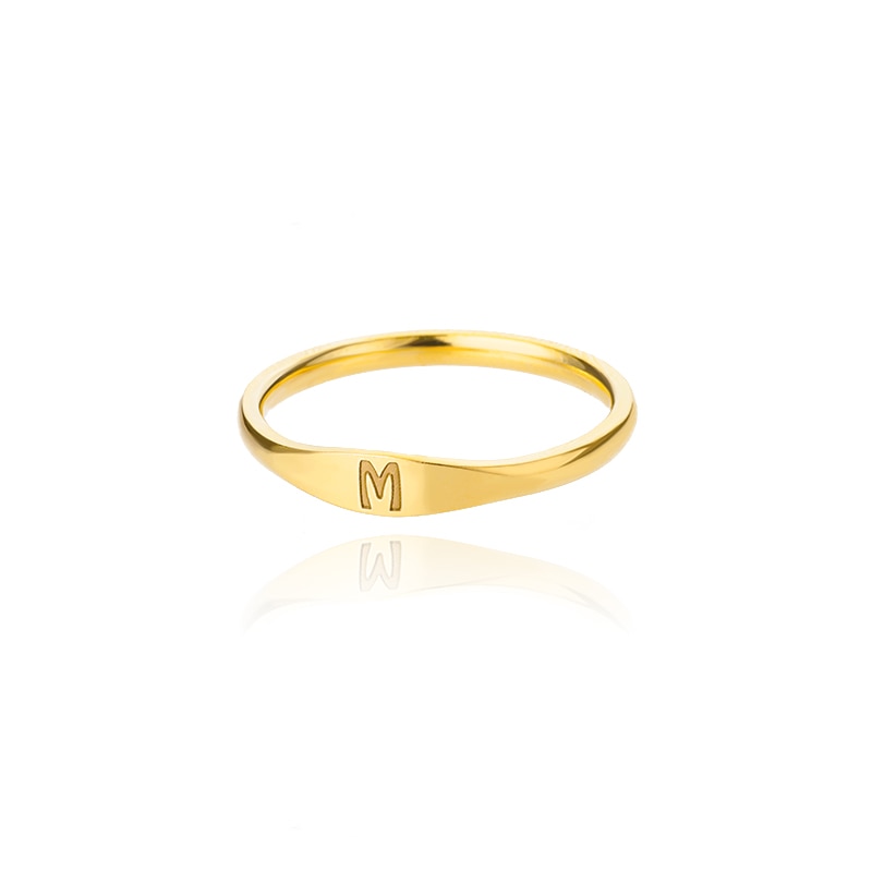 Minimalist Initial Letter Ring