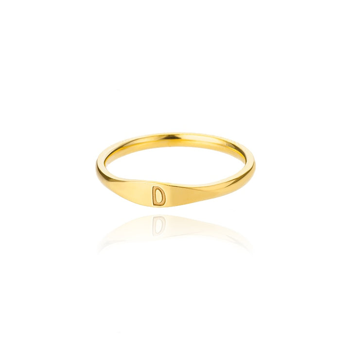 Minimalist Initial Letter Ring