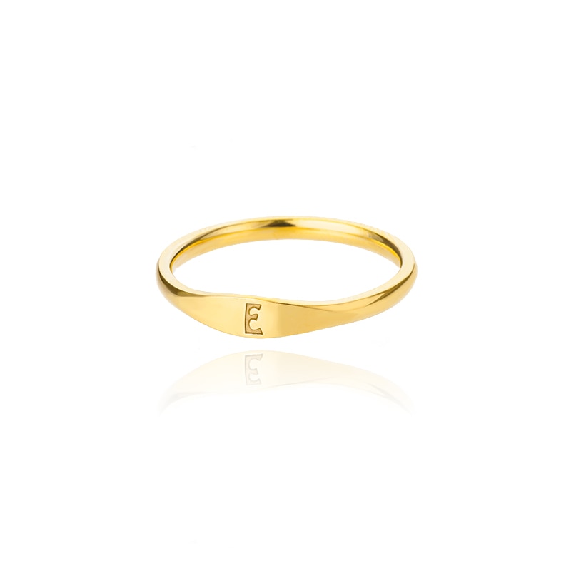 Minimalist Initial Letter Ring