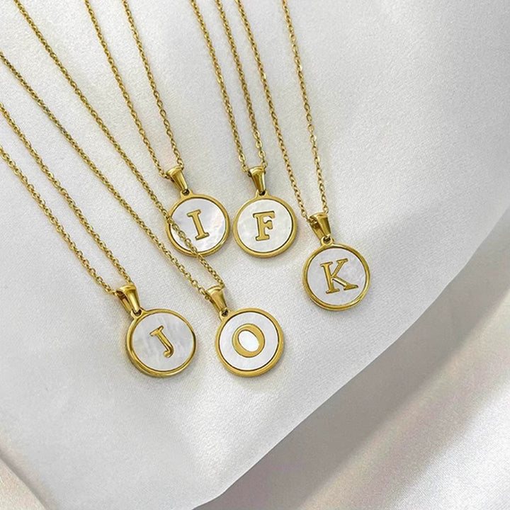 Initial Letter Oval Necklace