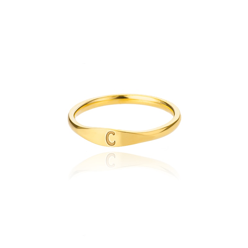 Minimalist Initial Letter Ring