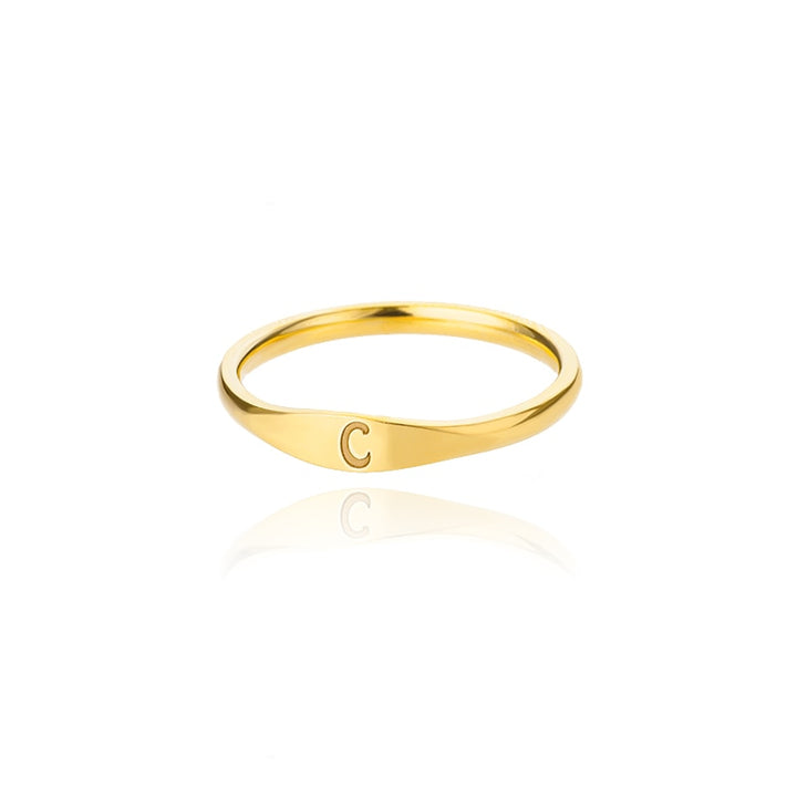Minimalist Initial Letter Ring