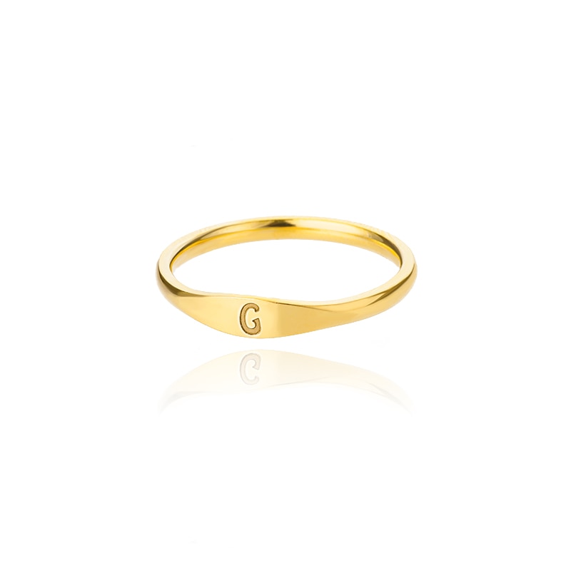 Minimalist Initial Letter Ring