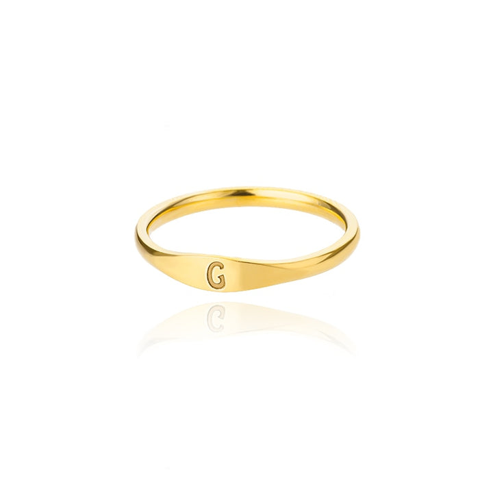 Minimalist Initial Letter Ring