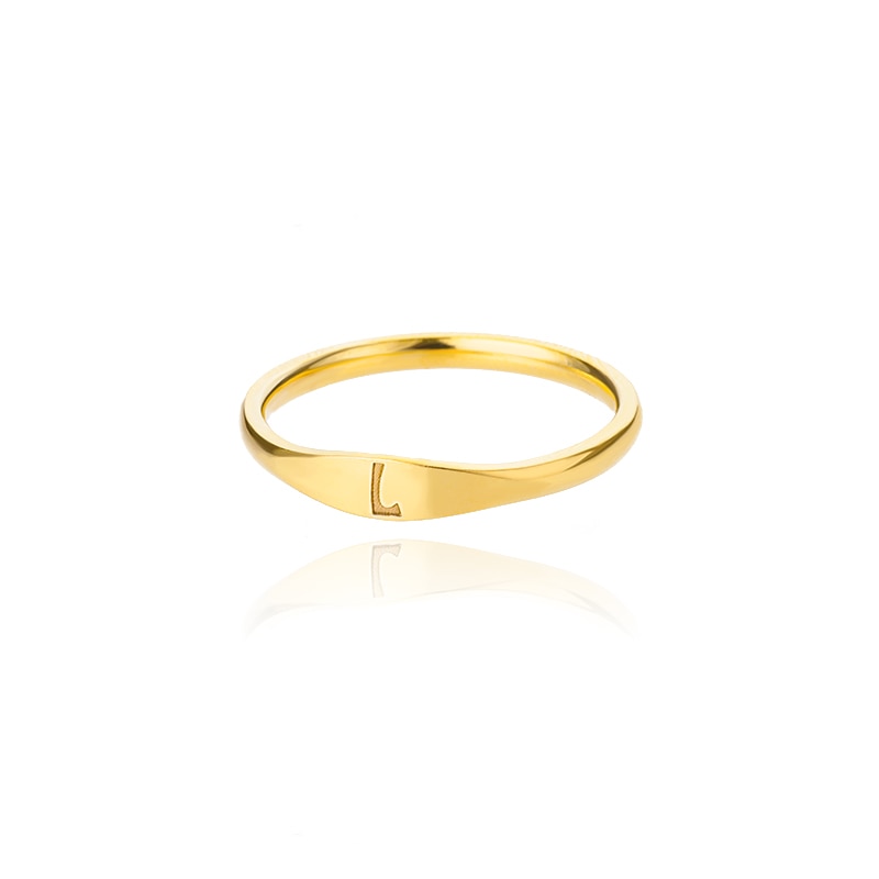 Minimalist Initial Letter Ring
