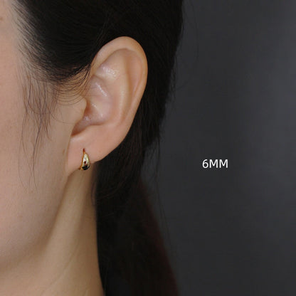 Small Wide Hoop Earring -  925 Sterling Silver