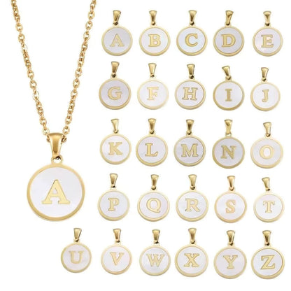 Initial Letter Oval Necklace