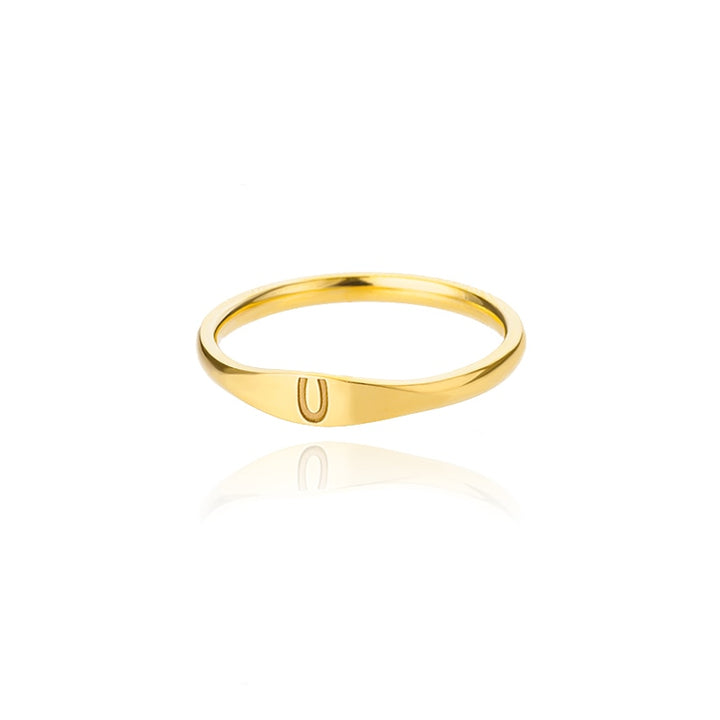 Minimalist Initial Letter Ring