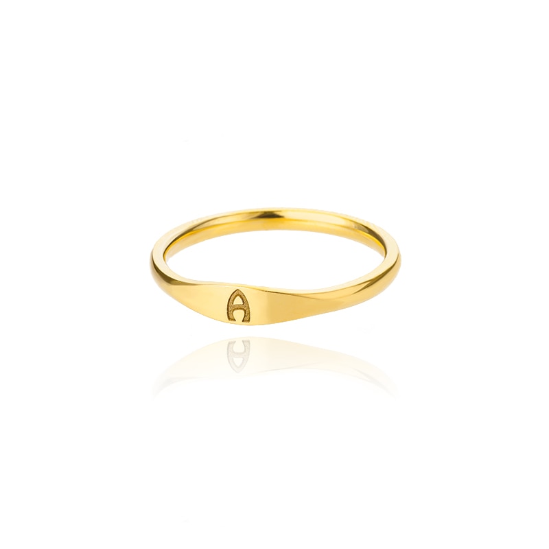 Minimalist Initial Letter Ring