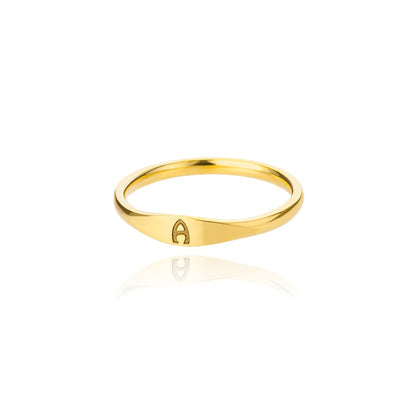 Minimalist Initial Letter Ring