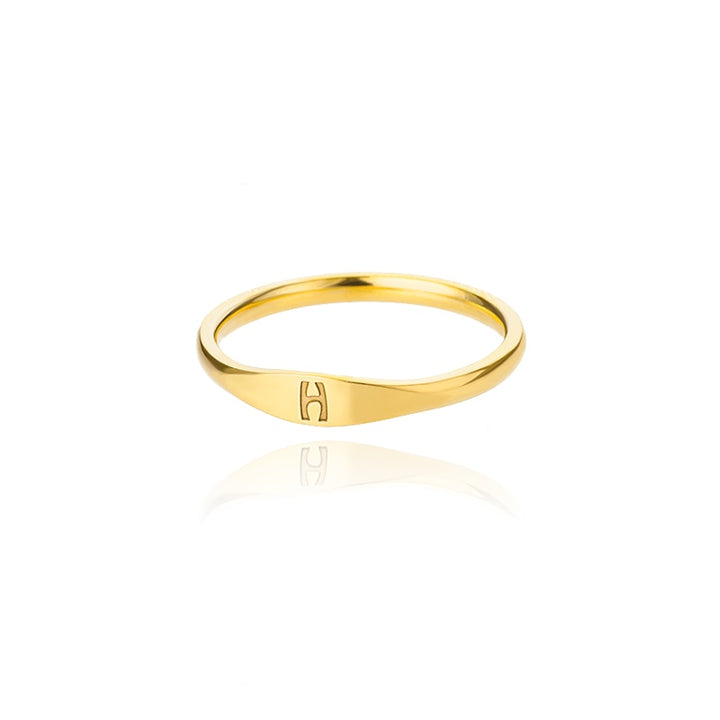 Minimalist Initial Letter Ring