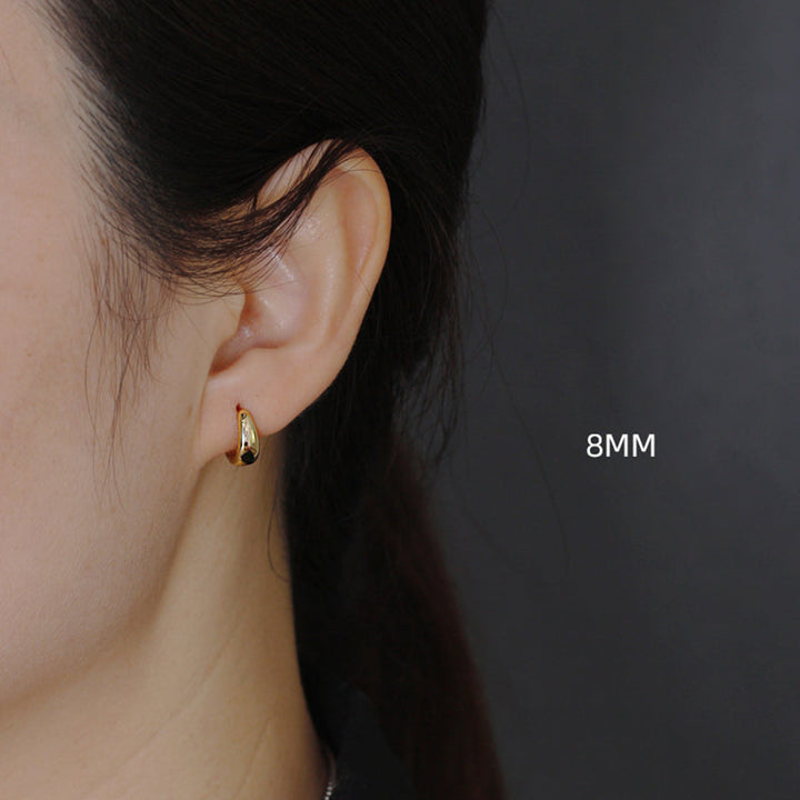 Small Wide Hoop Earring -  925 Sterling Silver