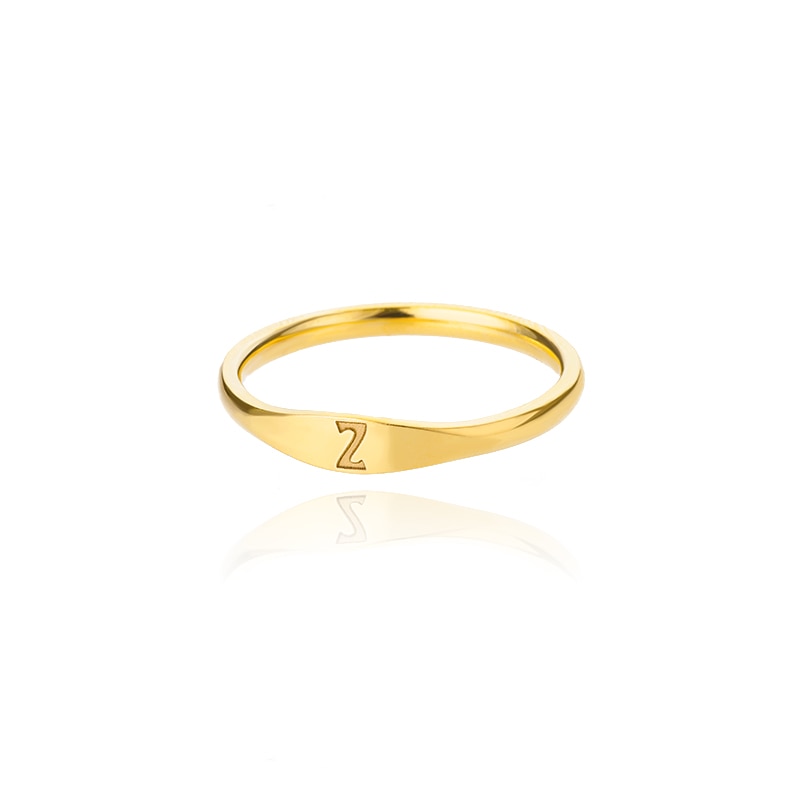 Minimalist Initial Letter Ring