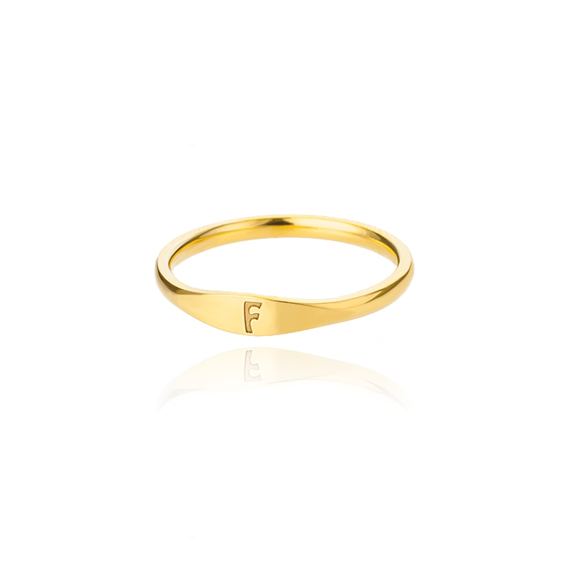 Minimalist Initial Letter Ring