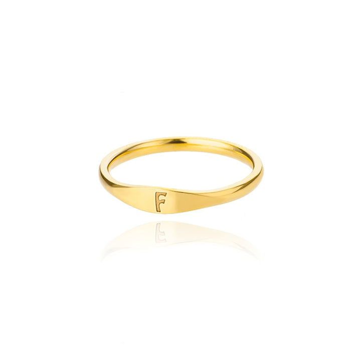 Minimalist Initial Letter Ring
