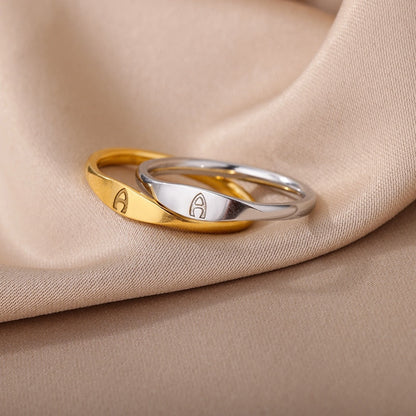 Minimalist Initial Letter Ring